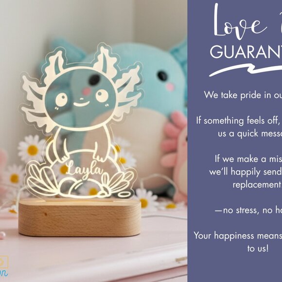 Personalized Axolotl Night Light – Custom LED Lamp for Kids - Picture 6 of 8